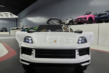 Porsche Cayenne batteri børnebil 12 volt hvid