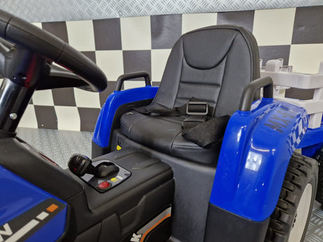 Electric toy tractor 12 volts with trailer and RC blue