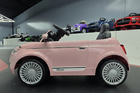 Fiat 500 elektrisk børnebil 12V pink