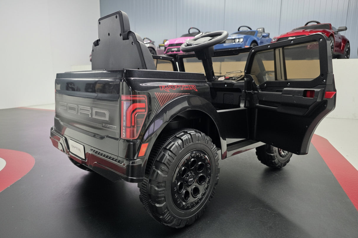 Ford Raptor 1-personers 12 volt sort børnebil