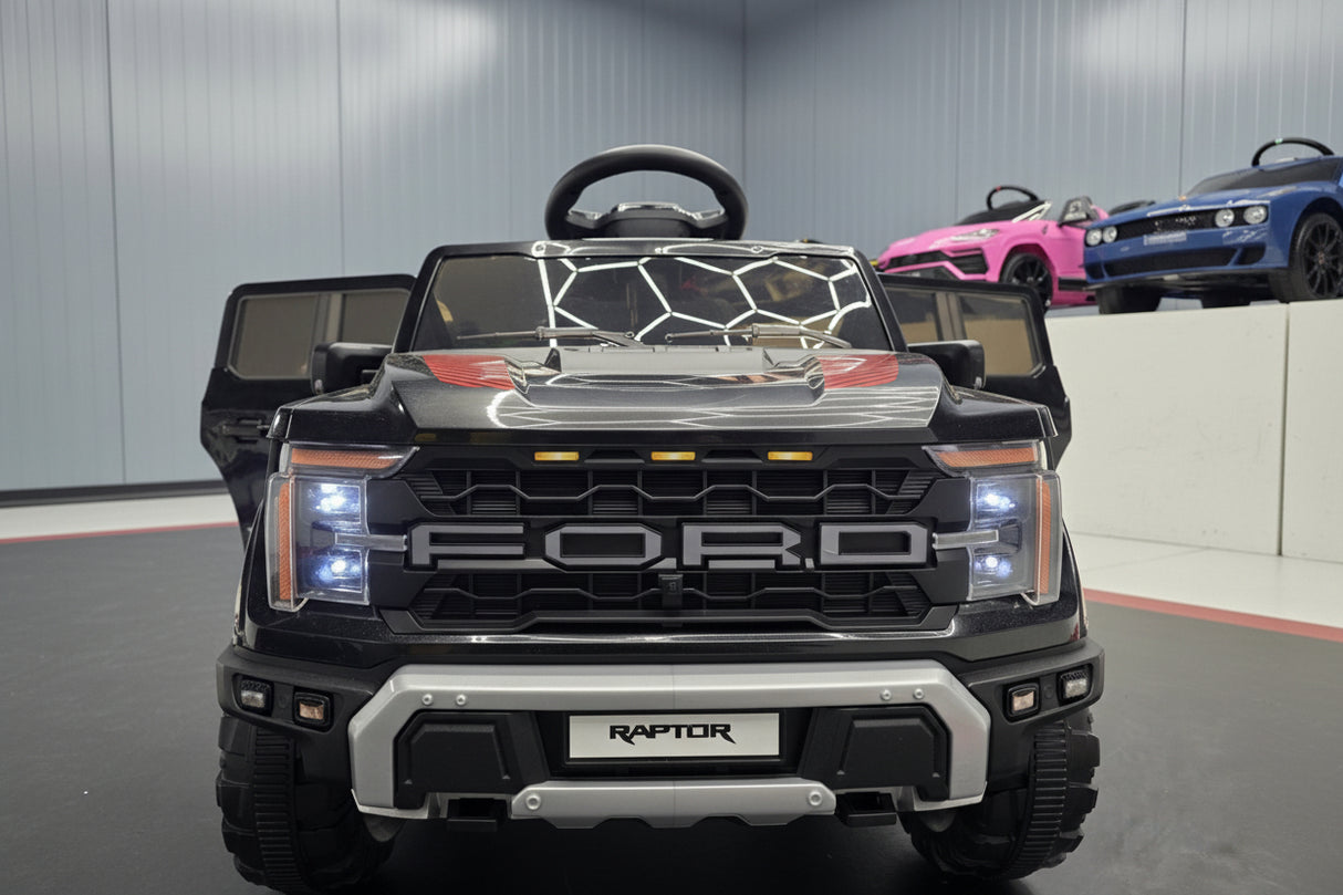 Ford Raptor 1-personers 12 volt sort børnebil