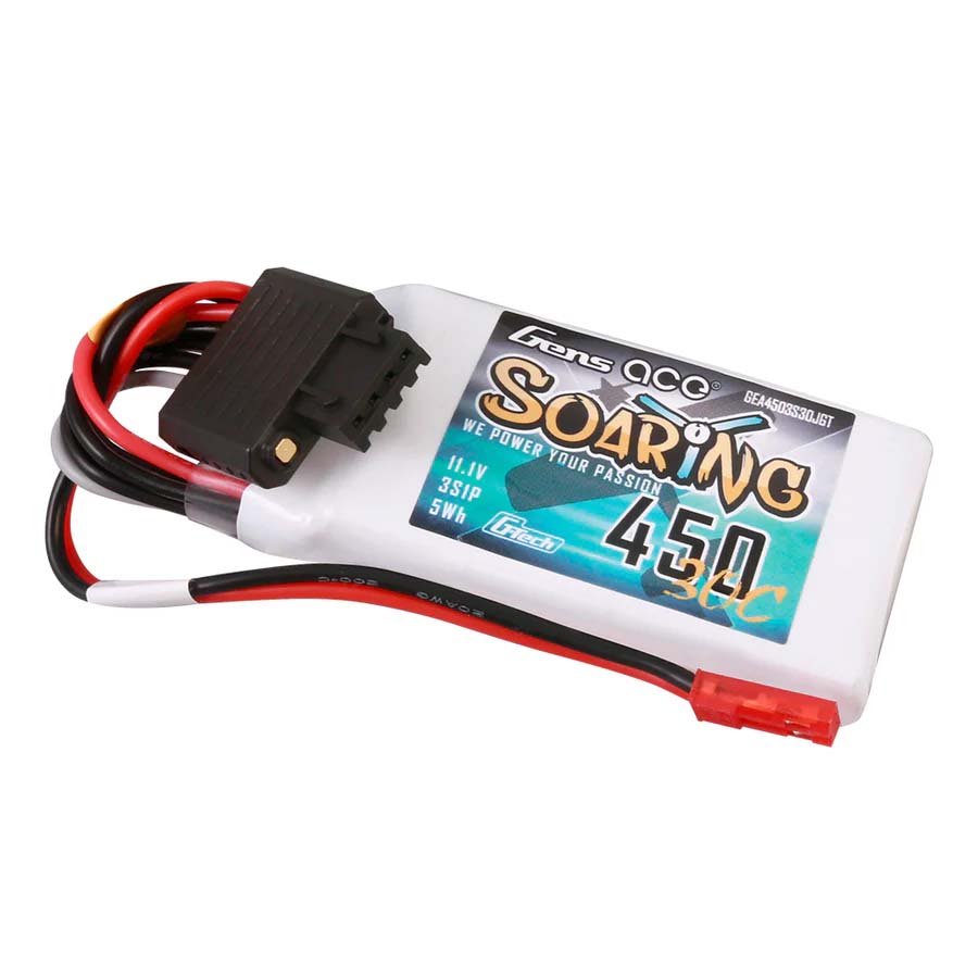 GENS ACE GE1-0450-3JGT - Gensace Soaring LiPo 3S 11.1V-450-30CJST 58x31x13.5mm 47g G-Tech