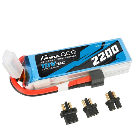 GENS ACE GE1-2200LL-3M-45 - Gens ace Battery LiPo 3S 11.1V-2200-45C Multi 106x34x24mm 190g