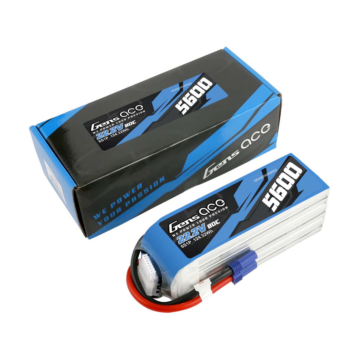 GENS ACE GE1-5600-6C5 - Gensace Battery LiPo 6S 22.2V-5000-45C EC5 162x45.5x42.5mm 780g