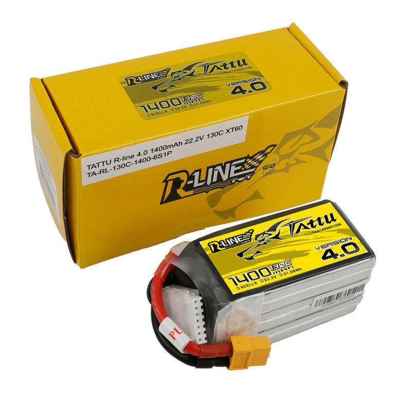 GENS ACE GE1TA-1400-6X6 - Gens ace Tattu-R LiPo 6S 22.2V-1400-130C XT60 78x39x42mm 225g