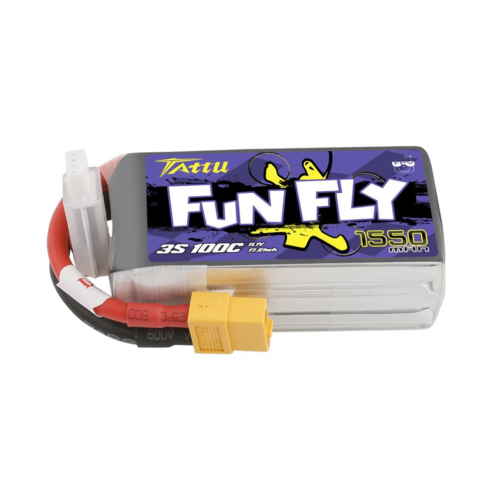 GENS ACE GE1TA-1550-3X6 - Gens ace Tattu FunFly LiPo 3S 11.1V-1550-100C XT60 73x36x28mm 140g