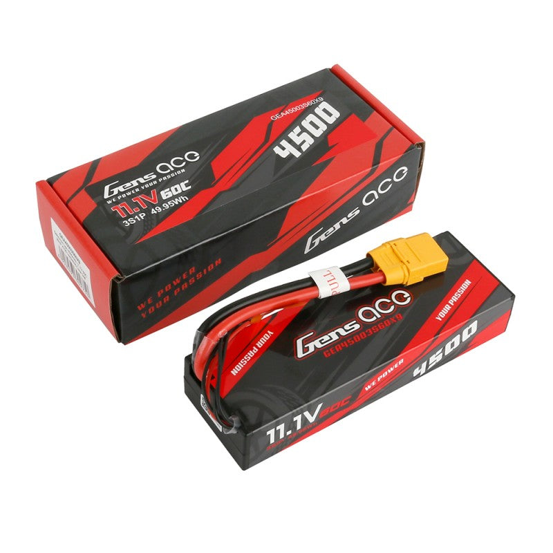 GENS ACE GE3-4500S-3X9-60 - Gens ace Bashing LiPo 3S 11.1V-4500-60C XT90 138x47x25mm 306g
