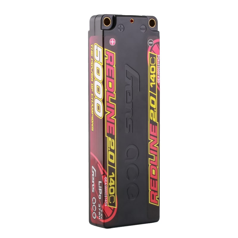 GENS ACE GEA50002S14D5 - GensAce Redline 2.0 Low Prof 2S HV 7.6V-140C-5000 139x47x18.5mm 224g