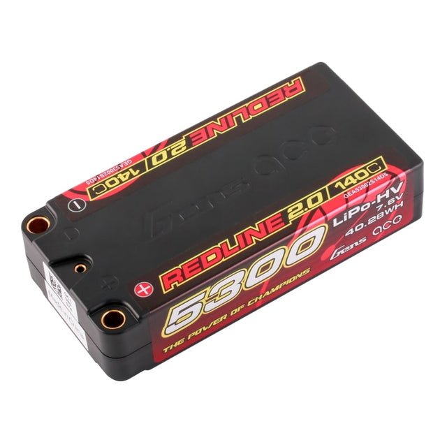 GENS ACE GEA53002S14D5 - GensAce Redline 2.0 Shorty 2S HV 7.6V-140C-5300 96x47x22.5mm 199g