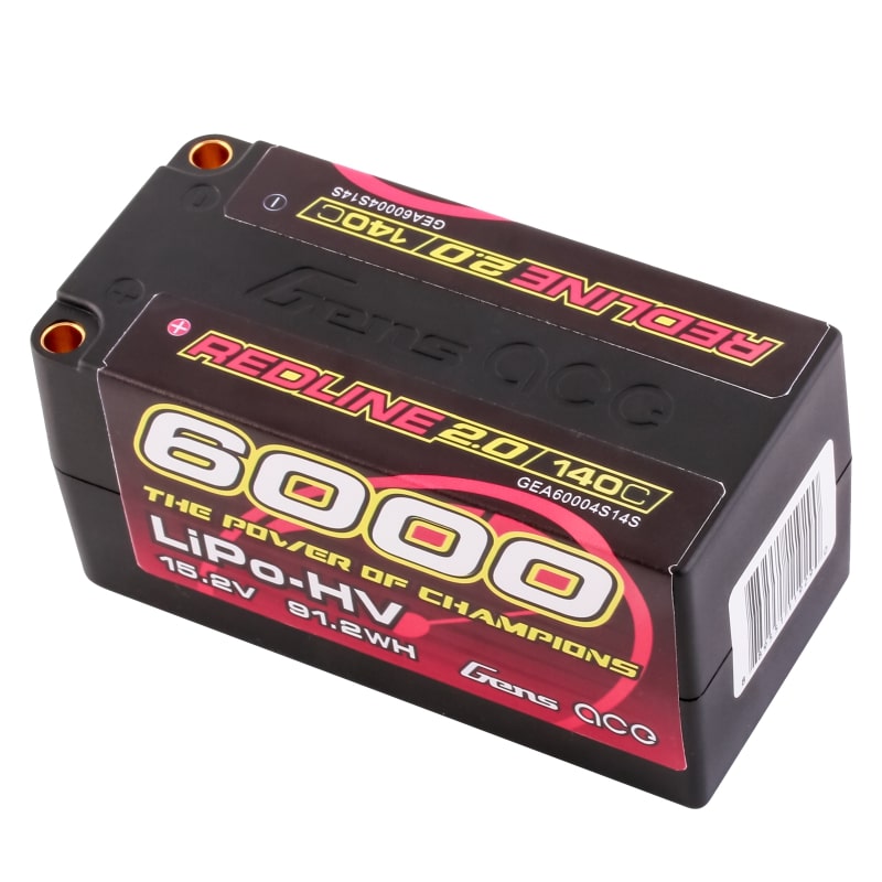 GENS ACE GEA60004S14S - GensAce Redline 2.0 Shorty 4S HV 15.2V-140C-6000 98x47x47mm 410g