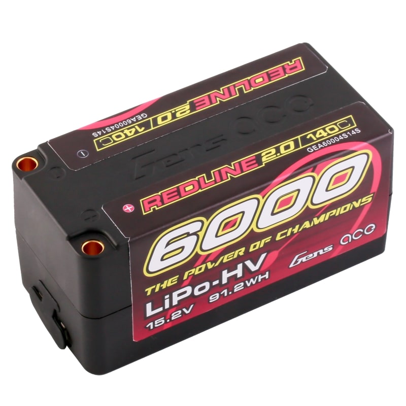 GENS ACE GEA60004S14S - GensAce Redline 2.0 Shorty 4S HV 15.2V-140C-6000 98x47x47mm 410g