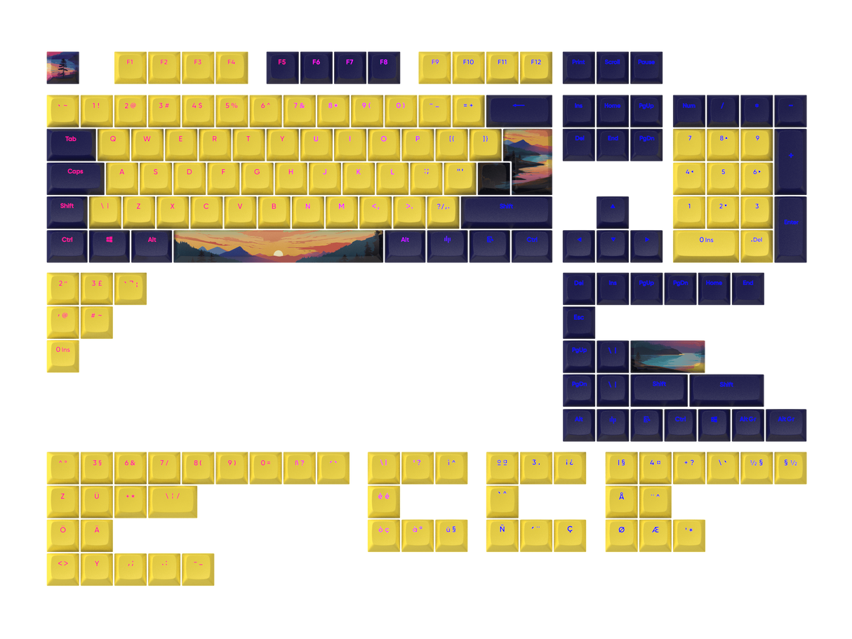 Dark Project - Sunset Keycaps [ANSI & ISO]