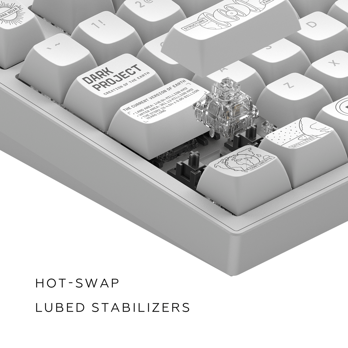 Dark Project ALU Terra Nova White - Wireless Gaming Keyboard (ANSI)