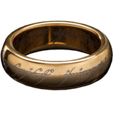 Weta Workshop LOTR- The One Ring (with runes) - Gold Plated Tungsten, Size 7