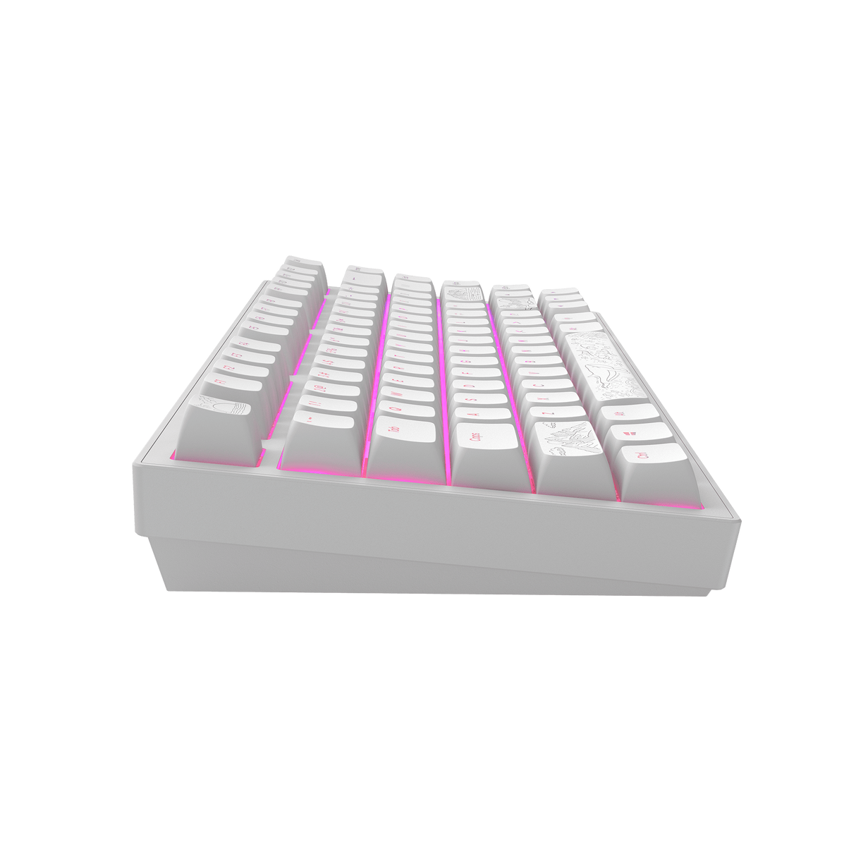 Dark Project ALU Terra Nostra White - Wired Gaming Keyboard (ANSI)