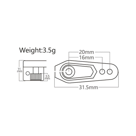 POWER HD HD-AP1620 - Power HD Aluminum Servo Horn 16-20mm 25th