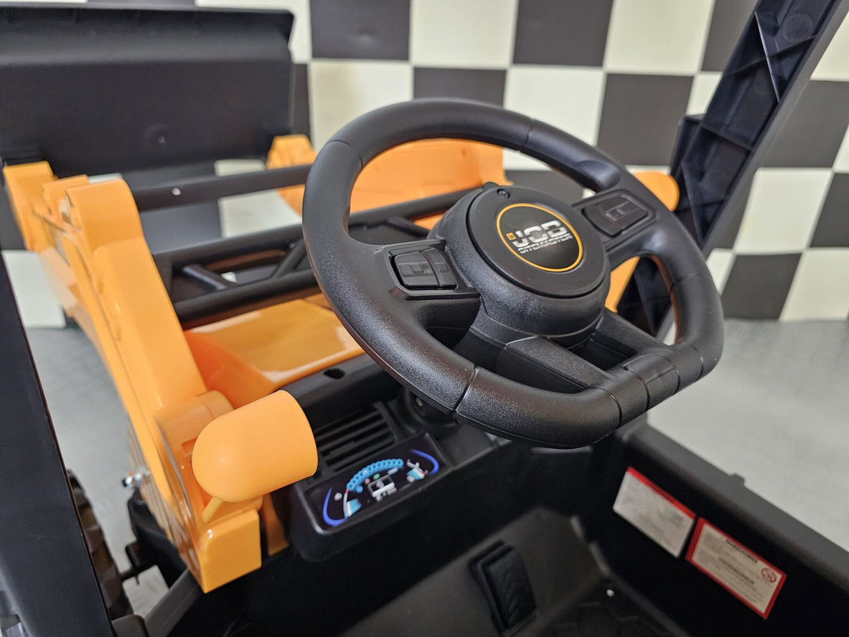 Elektrisk børnetraktor JCB Sitemaster med tag 12 volt
