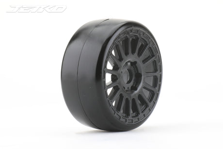 JETKO JK1101RBSS - Jetko Buster Super Soft belted 1:8 GT Pre-glued Black Claw Rims 2 pcs