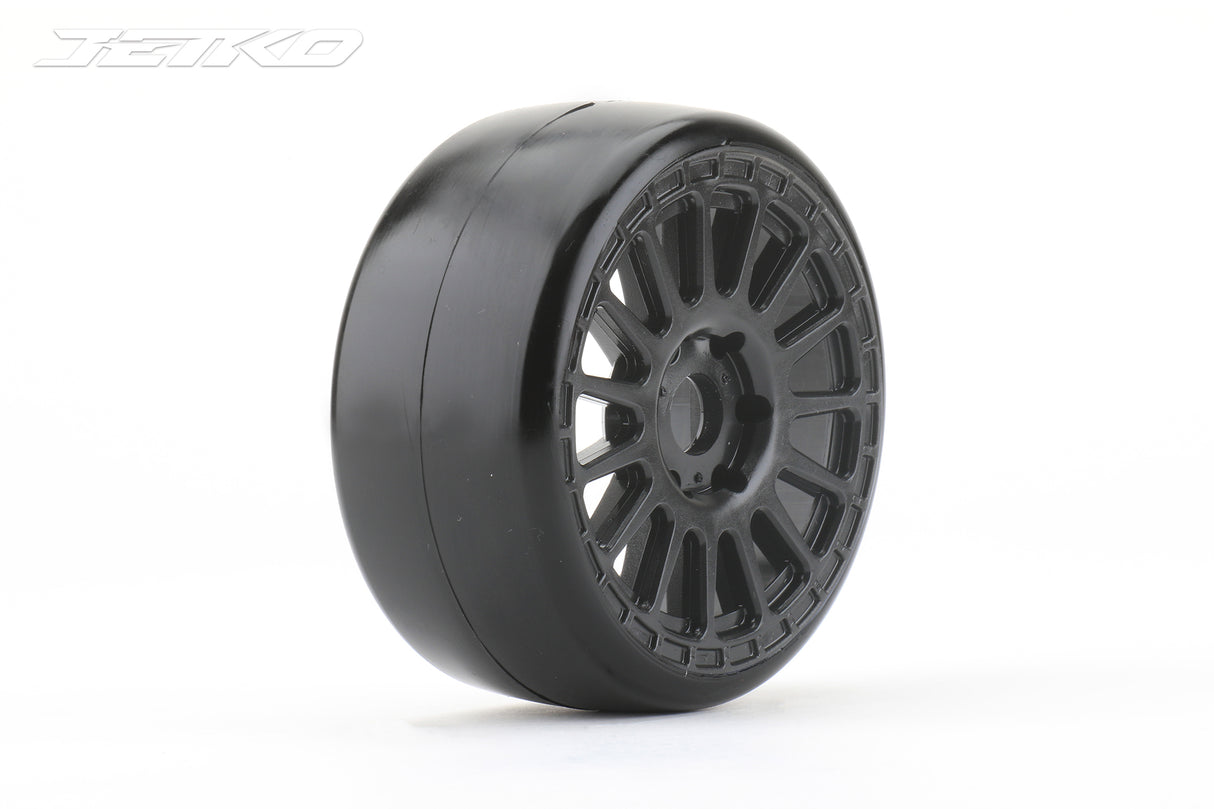 JETKO JK1101RBS - Jetko Buster Super Soft belted 1:8 GT Pre-glued Black Claw Rims 2 pcs