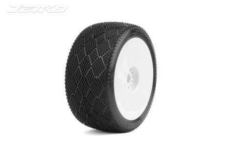 JETKO JK1208SG - Jetko J-Zero Soft 1:8 Truggy Pre-glued on White Rims 2 pcs