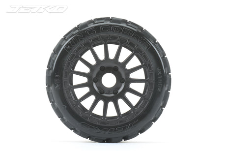 JETKO JK1502RB - Jetko EX King Cobra 1:8 Buggy Belted Tyre Black Wheels 17mm Hex 2 pcs