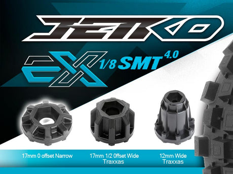 JETKO JK1904CB - Jetko EX Tyre MT Wasteland Belted 4.0" Black Wheel 12-17mm 2 pcs