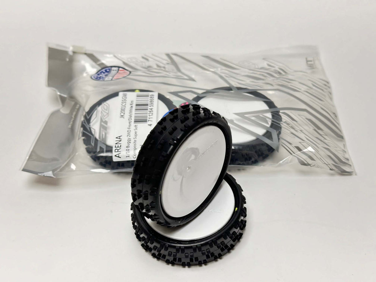 JETKO JK2001CSSGW - Jetko Arena 2wd 1:10 Buggy 2.2 Front Tyres White Wheel Super Soft