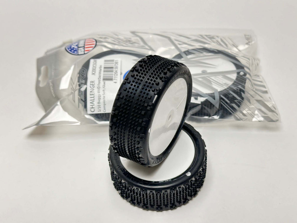 JETKO JK2002CSGW - Jetko Challenger 4wd 1:10 Buggy 2.2 Front Tyres White Wheel Soft