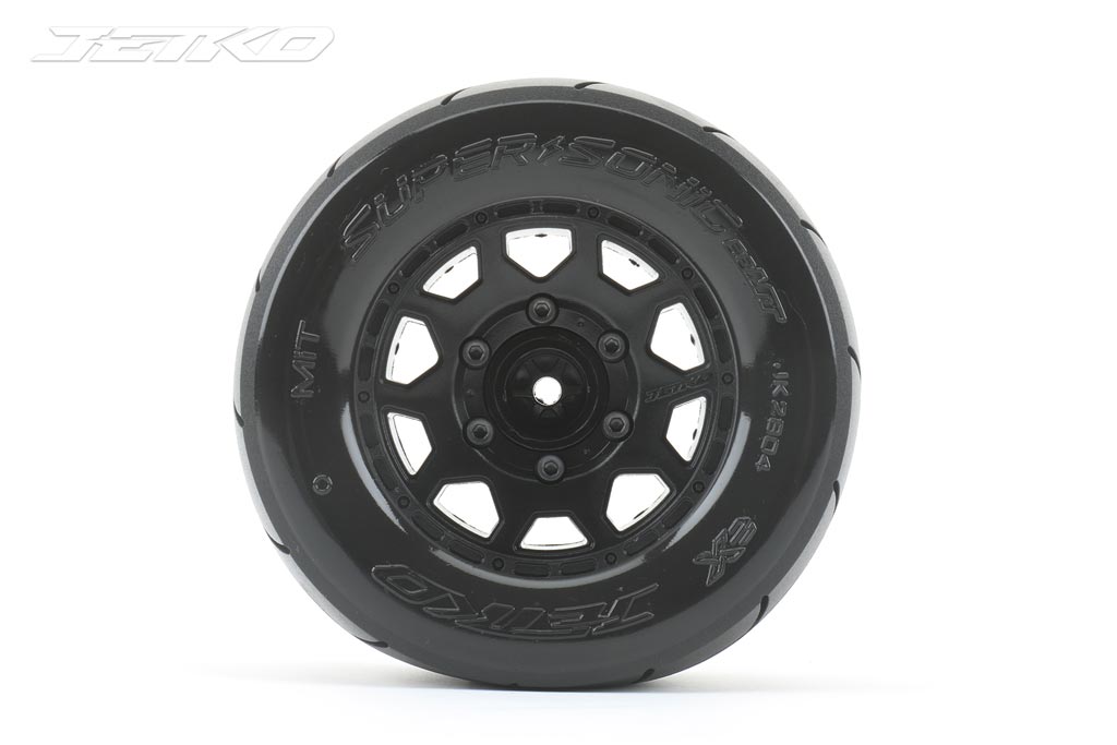 JETKO JK2804CB - Jetko EX Tyre MT Super Sonic Black Wheel 2.8" Hex 12 14 17mm 2 pcs