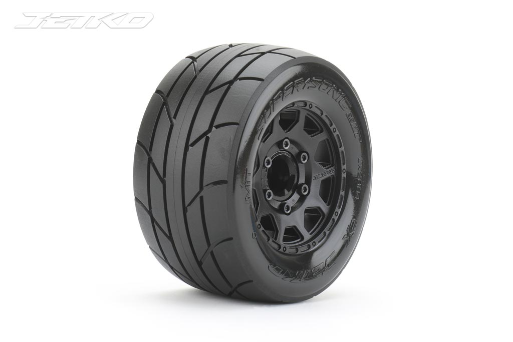 JETKO JK2804CB - Jetko EX Tyre MT Super Sonic Black Wheel 2.8" Hex 12 14 17mm 2 pcs