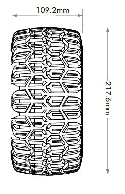 JETKO JK5803CB - Jetko EX Tyre XMT Slayer Belted Black Wheel 24mm Xmaxx & Kraton2 pcs