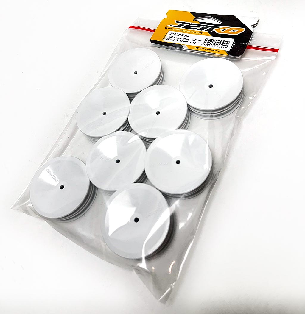 JETKO JK6121WH8 - Jetko Wheels 1:10 Buggy Front Slim White 2WD 8pack