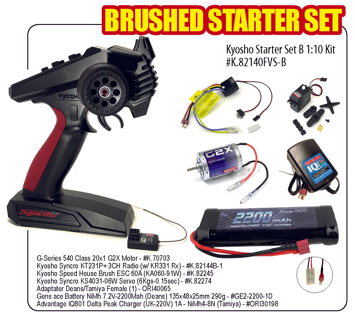 KYOSHO K.82140FVS-B - Kyosho Starter Set B 1:10 KT231-70703-82245-HD3001-Batt-Charg UK
