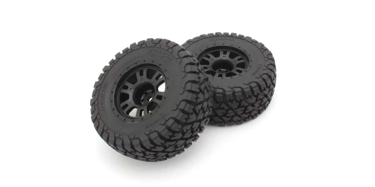 KYOSHO K.KBTH002BK - Pre-Glued Tyres on black wheels 2.4" 2 pcs Kyosho Toyota Tacoma