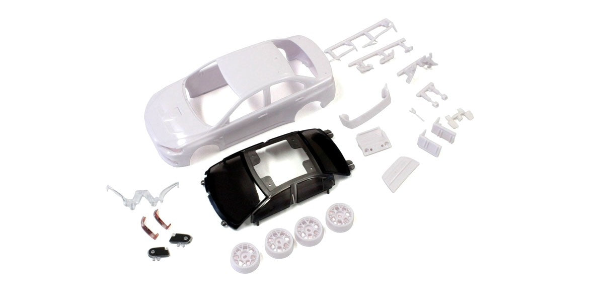 KYOSHO K.MZN184 - Bodyshell Mitsubishi Lancer Evo-X Mini-Z + 4WD Rims White Body