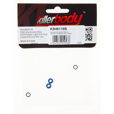 DISC.. LED Holder CNC Alloy for 3mm Light, Blue