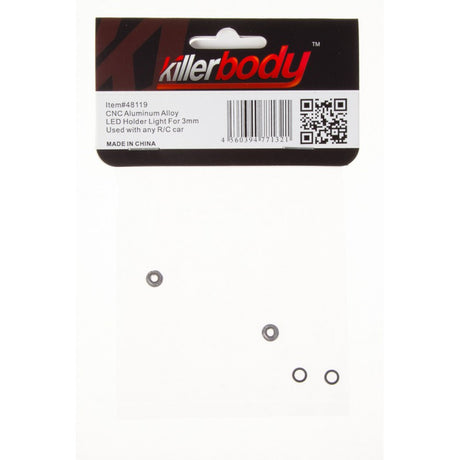 DISC.. LED Holder CNC Alloy for 3mm Light, Grey