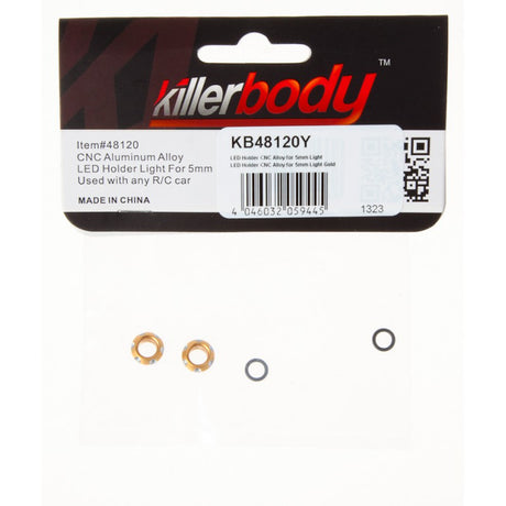 DISC.. LED Holder CNC Alloy for 5mm Light, Golden