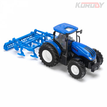 Fjernstyret traktor med jordplaner og enkelthjul – Korody 1:24