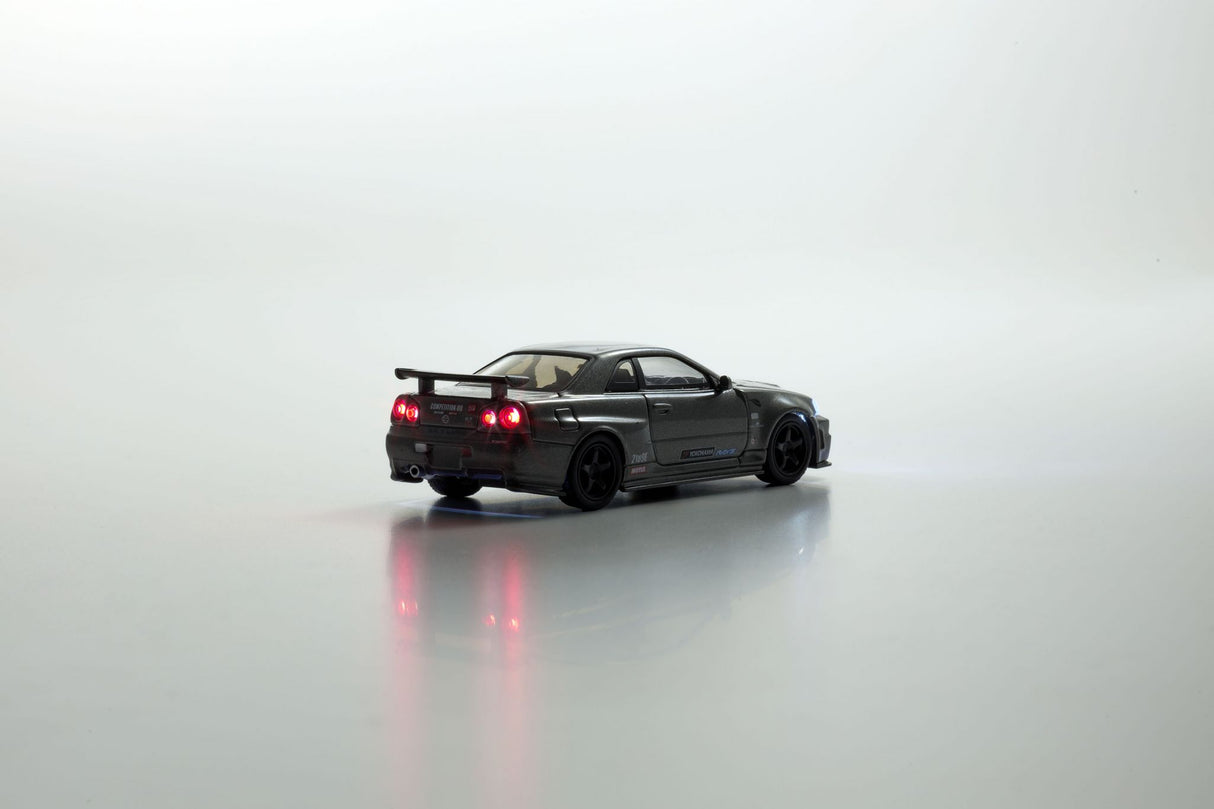 KYOSHO DIE CAST KS07130LGR - Kyosho MOTN Led System 1:64 Skyline GT-R Nismo BNR34 CRS version