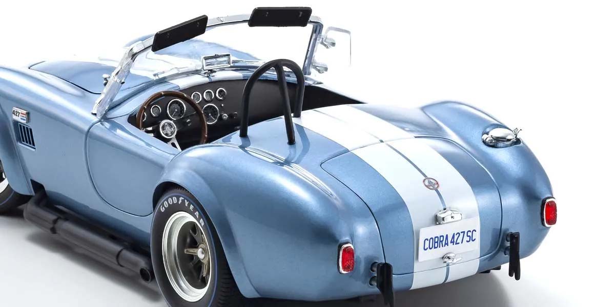 KYOSHO DIE CAST KS08048SBL - Kyosho 1:18 Shelby Cobra 427 S/C Spider 1962 Light Blue-White