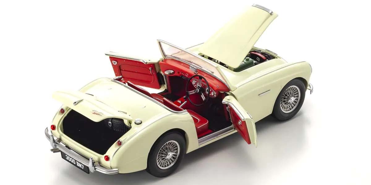KYOSHO DIE CAST KS08149EW - Kyosho 1:18 Austin Healey 3000 BN7 English White
