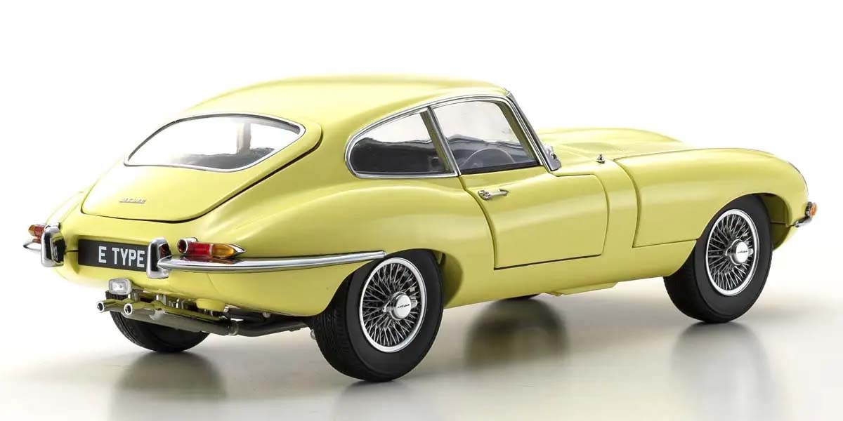 KYOSHO DIE CAST KS08954LY - Kyosho 1:18 Jaguar E-Type 3.8L Coupe MK1 1961 Pale Primose