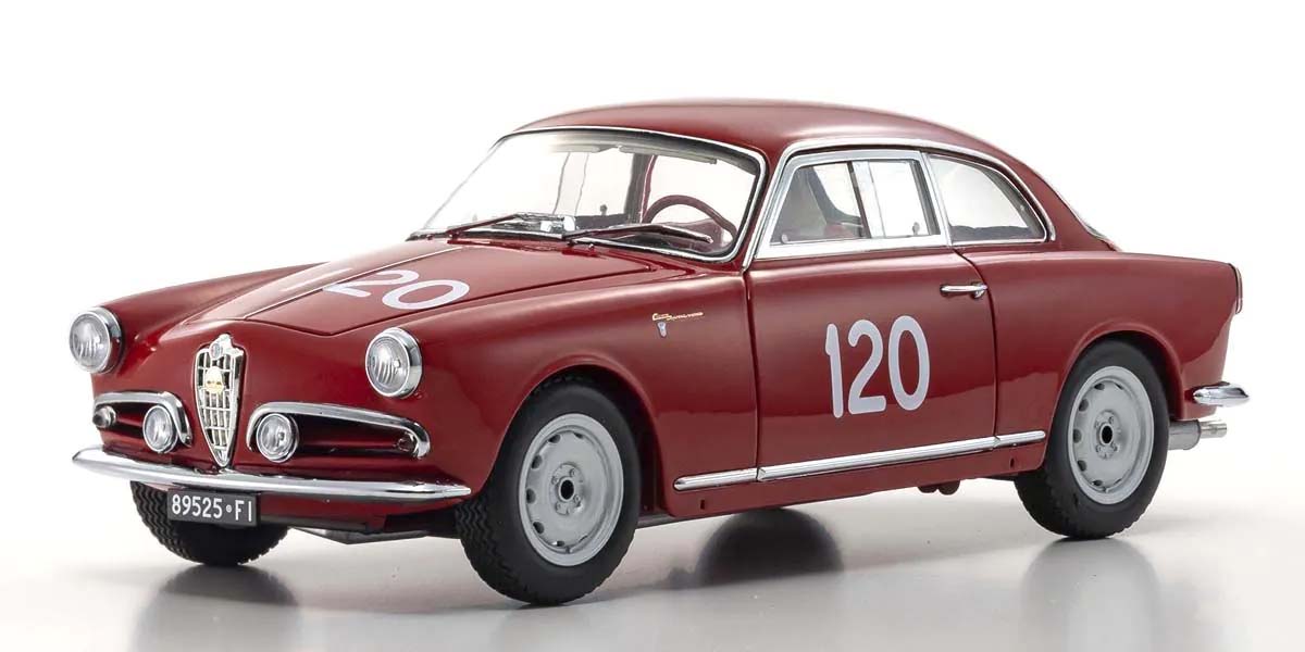 KYOSHO DIE CAST KS08957A - Kyosho 1:18 Alfa Romeo Giuletta SV Mille Miglia 1956 Nr.120