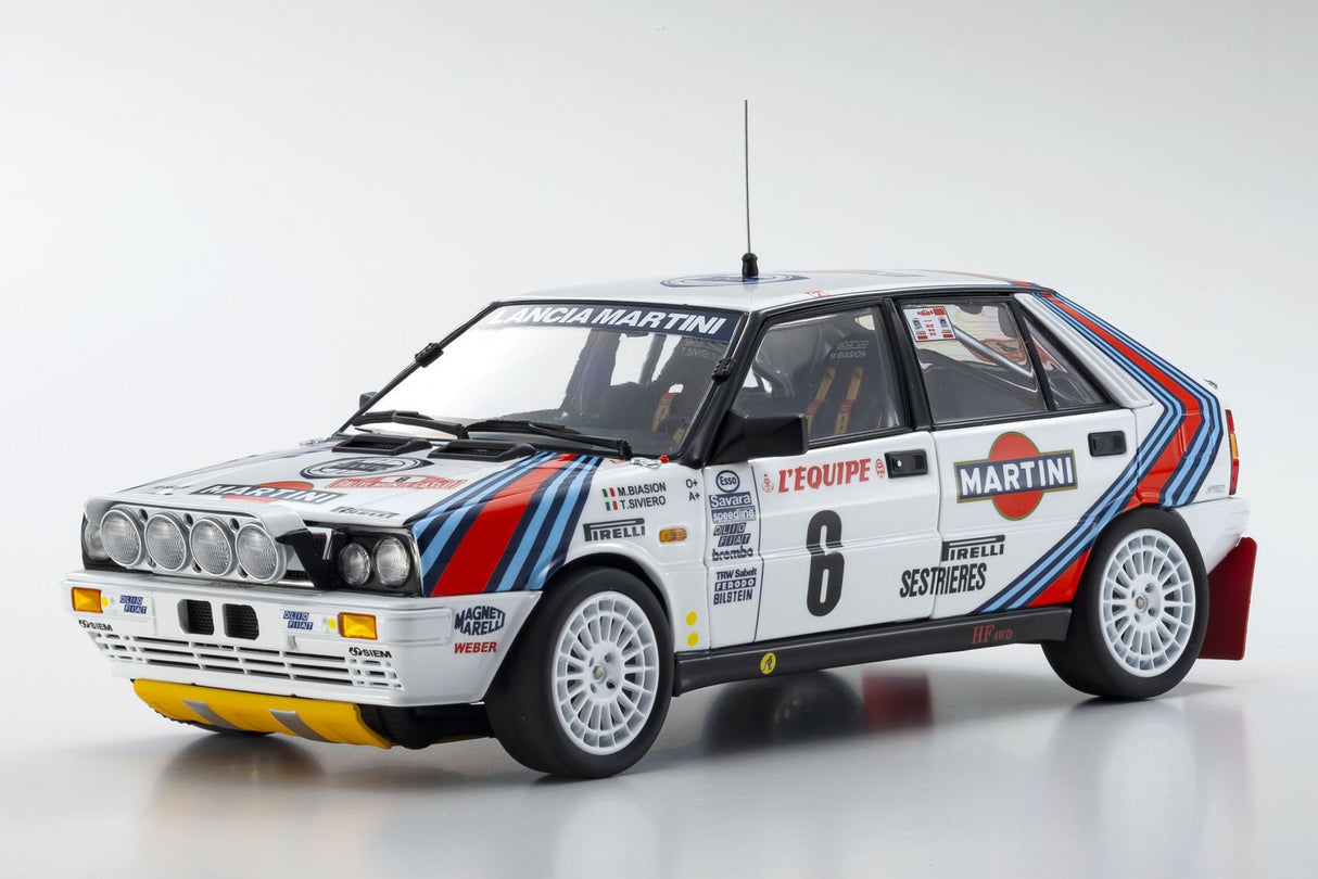 KYOSHO DIE CAST KS08960A - Kyosho 1:18 Lancia Delta HF 4WD Monte Carlo 1987 Team Martini Nr.6