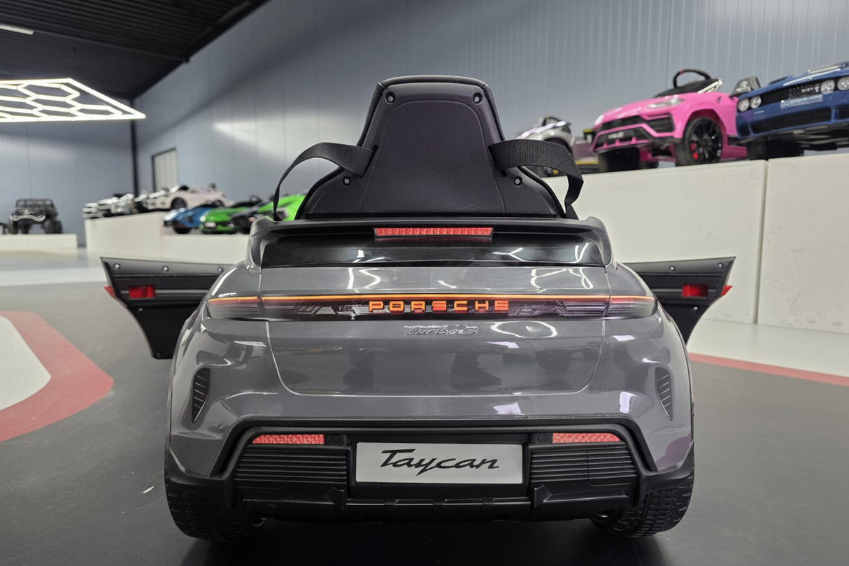 Elektrisk børnebil Porsche Taycan 1-personers 12 volt grå