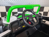 Elektrisk børnebuggy 24 volt 2-personers hvid / grøn