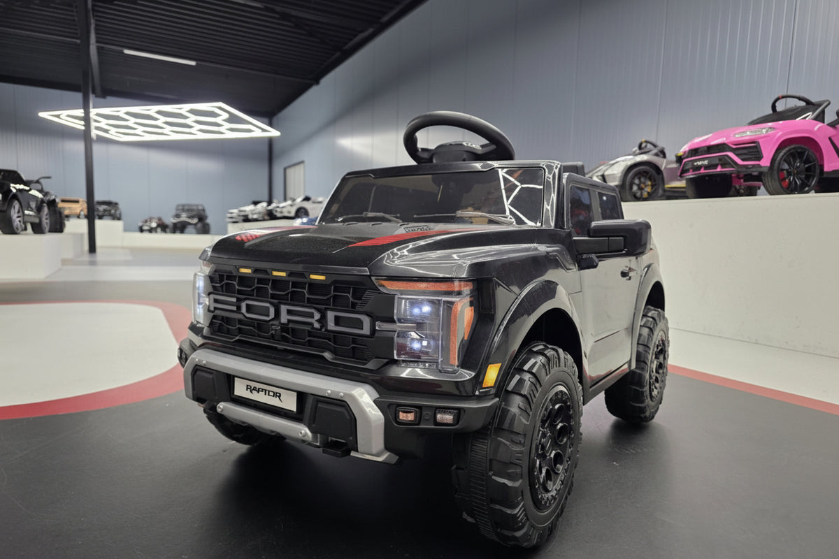 Ford Raptor 1-personers 12 volt sort børnebil - Black – FjernstyretDK