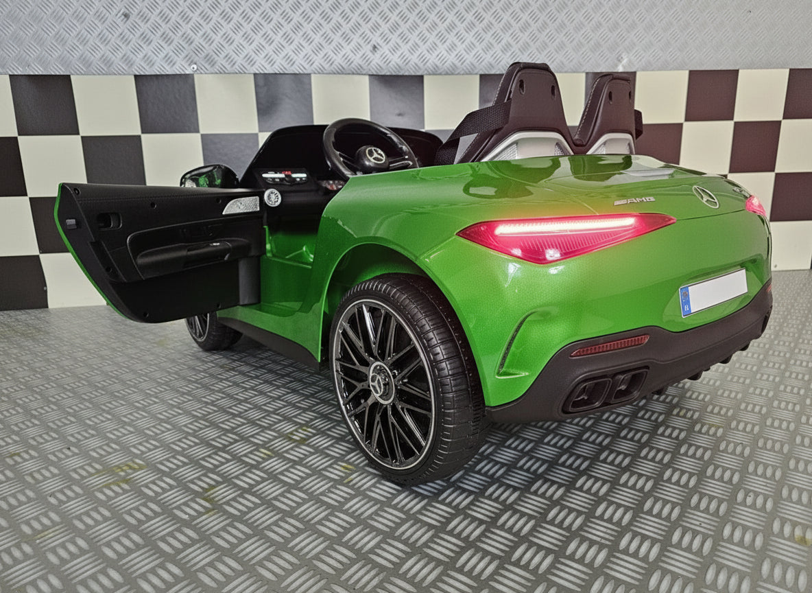 Children's car Mercedes SL63 12 volt metallic green