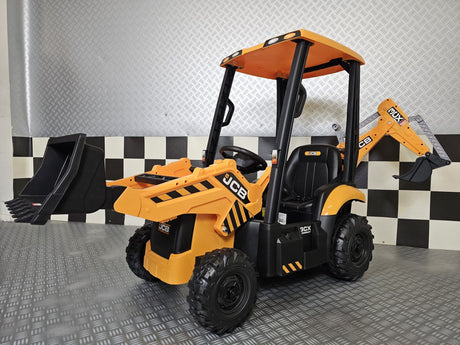 Elektrisk børnetraktor JCB Sitemaster med tag 12 volt